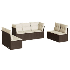 Set Divani da Giardino 7 pz con Cuscini Marrone in Polyrattancod mxl 113233