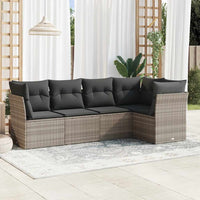 Set Divano da Giardino 5pz con Cuscini-Sofa da Giardino-Divanetto da esterno Grigio Chiaro Polyrattan 548898