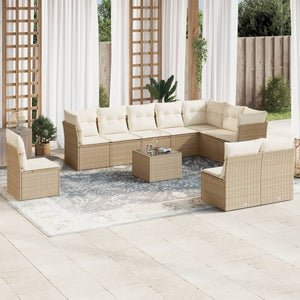 Set Divani da Giardino 11 pz con Cuscini Beige in Polyrattancod mxl 87951