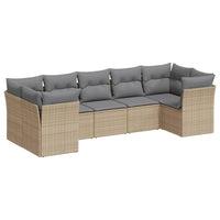 Set Divani da Giardino 7 pz con Cuscini Beige in Polyrattan 3249958