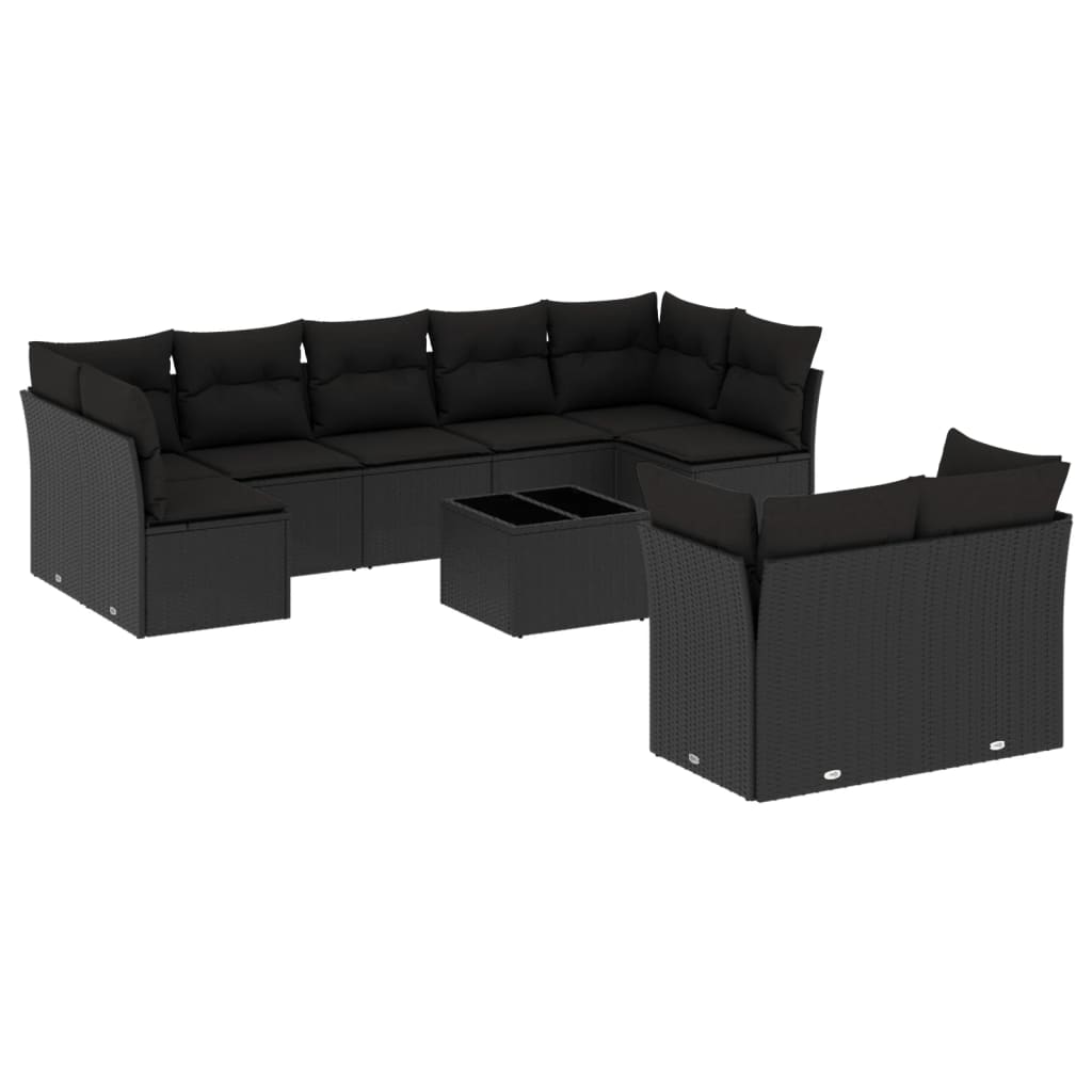 Set Divani da Giardino 10pz con Cuscini in Polyrattan Nerocod mxl 113545