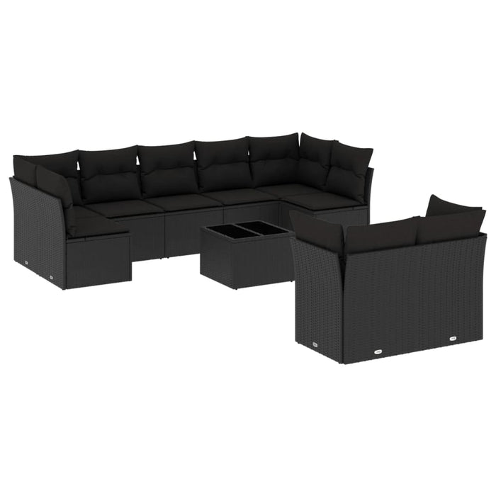 Set Divani da Giardino 10pz con Cuscini in Polyrattan Nerocod mxl 113545