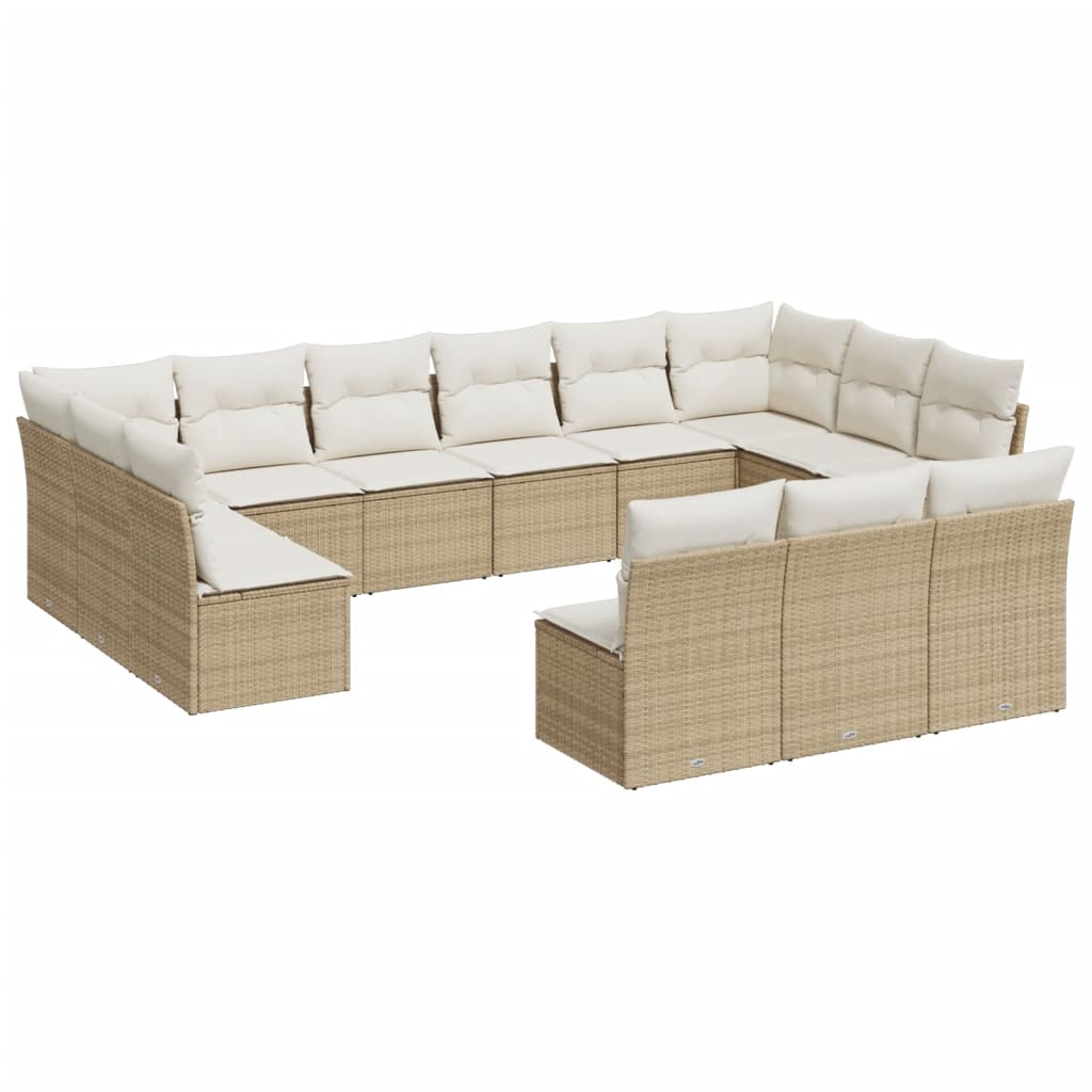 Set Divano da Giardino 13 pz con Cuscini Beige in Polyrattancod mxl 89948