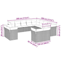 vidaXL Set Divani Giardino 13 pz con Cuscini Grigio Chiaro Polyrattan