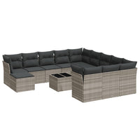 Set Divani Giardino 13 pz con Cuscini Grigio Chiaro Polyrattan 3250481