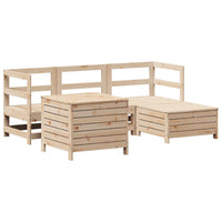 Set Divani da Giardino 5 pz in Legno Massello di Pino