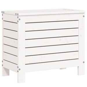 Set Divani da Giardino 7 pz Bianco in Legno Massello di Pino