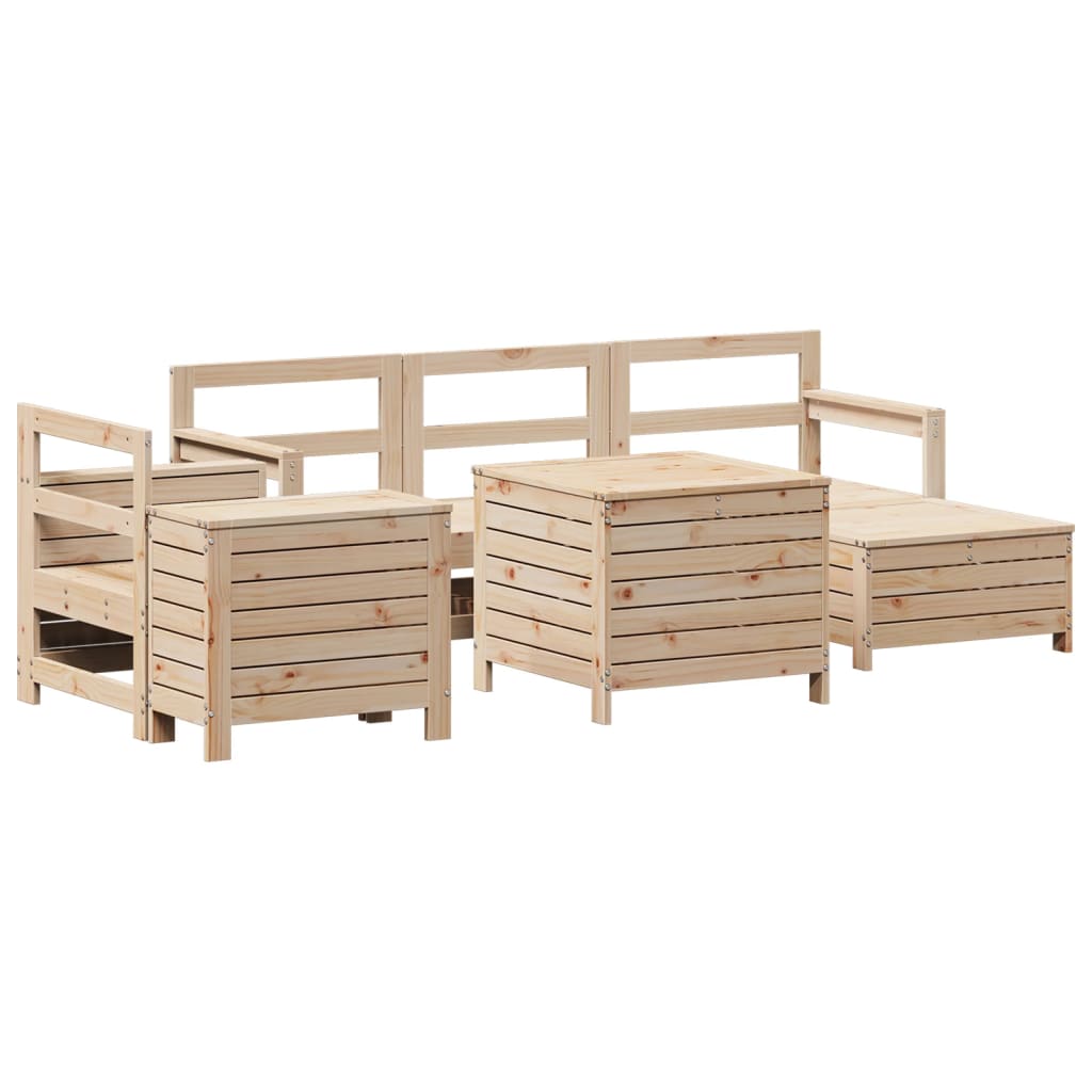 Set Divani da Giardino 7 pz in Legno Massello di Pino 3250548