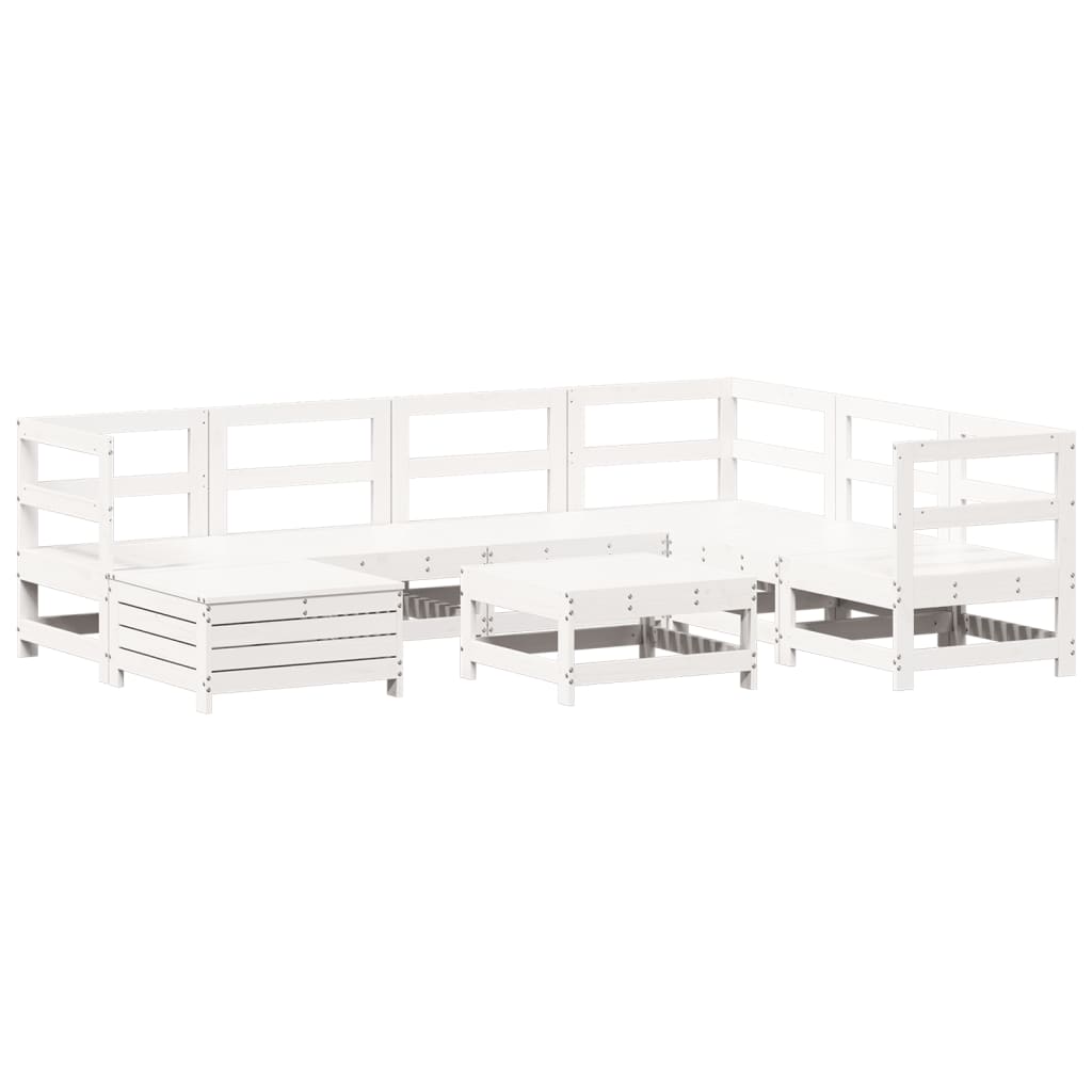 Set Divani da Giardino 8 pz in Legno Massello di Pino Bianco 3250557