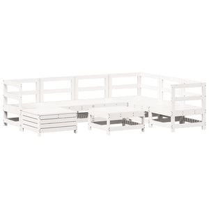 Set Divani da Giardino 8 pz in Legno Massello di Pino Bianco 3250557