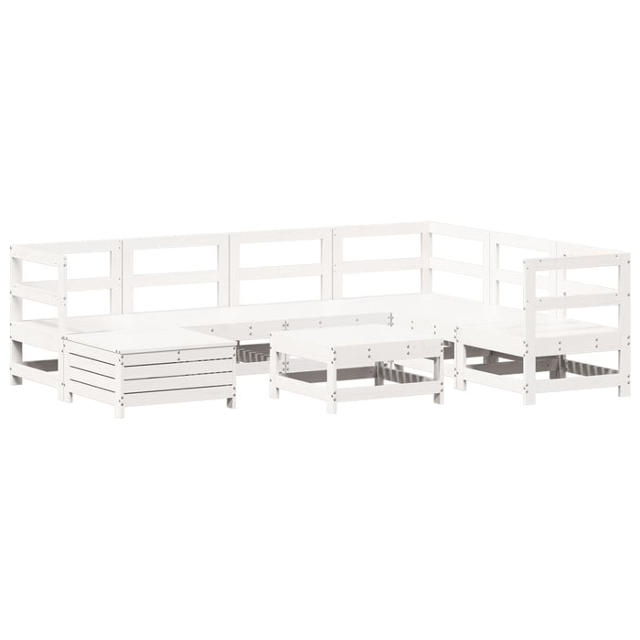 Set Divani da Giardino 8 pz in Legno Massello di Pino Bianco 3250557