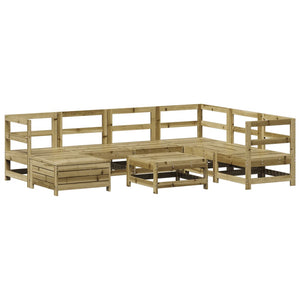 Set Divani da Giardino 8 pz in Legno Impregnato di Pino