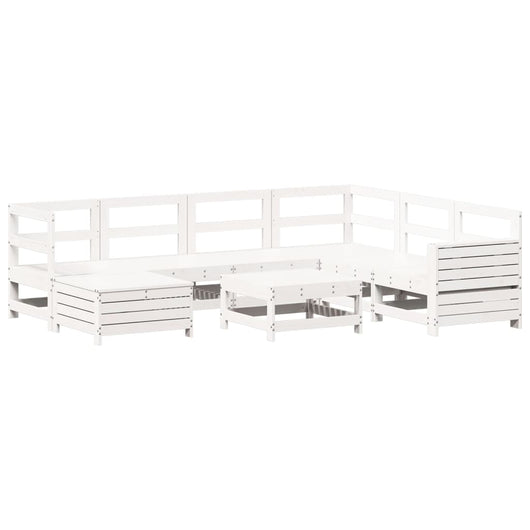 Set Divani da Giardino 8 pz in Legno Massello di Pino Bianco 3250565