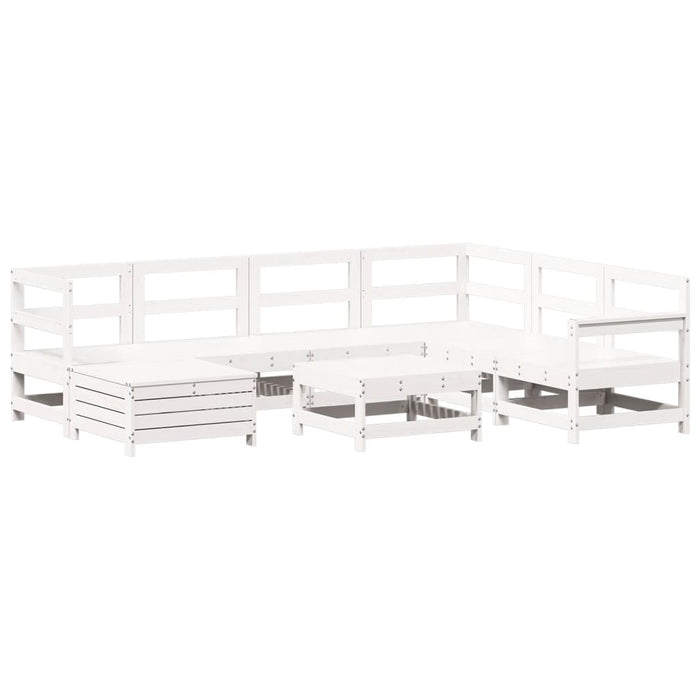 Set Divani da Giardino 8 pz in Legno Massello di Pino Bianco 3250573