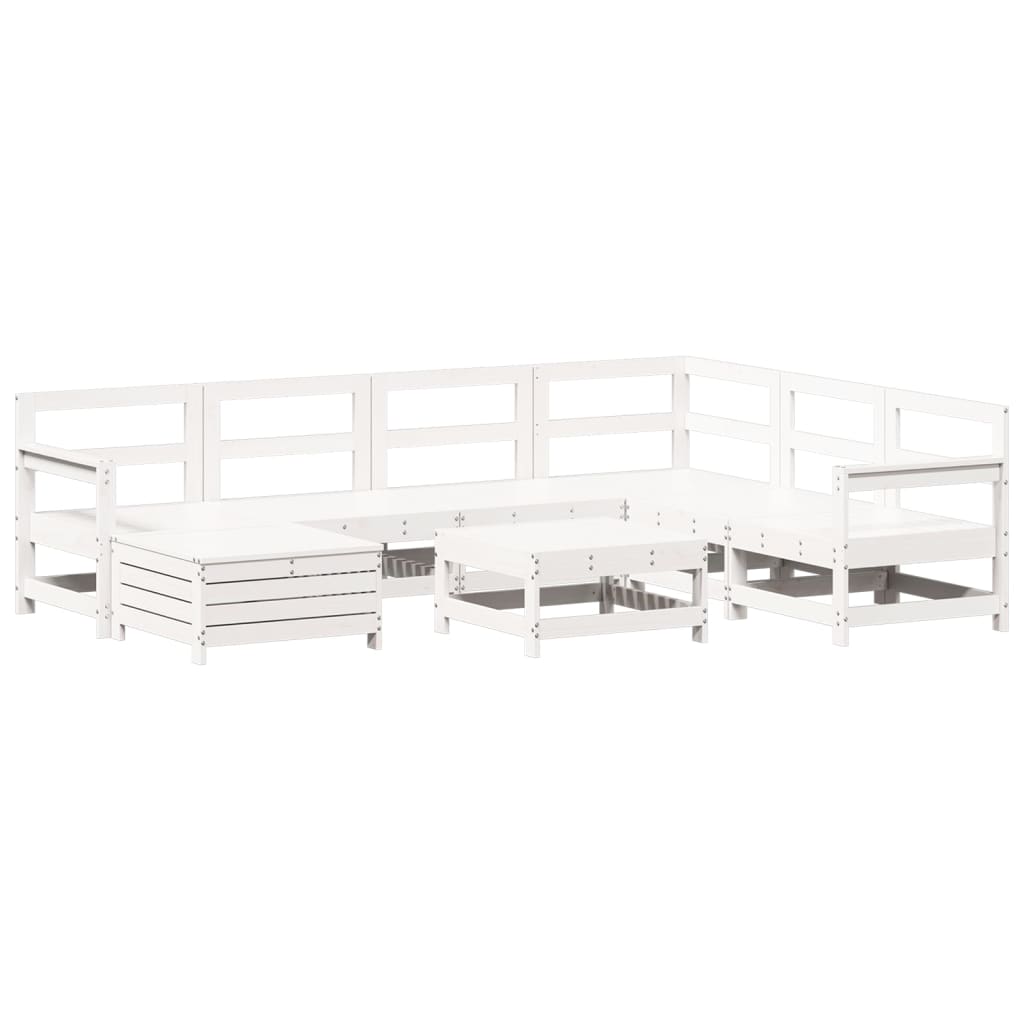 Set Divani da Giardino 8 pz in Legno Massello di Pino Bianco 3250581