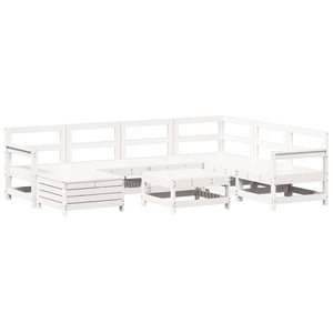 Set Divani da Giardino 8 pz in Legno Massello di Pino Bianco 3250581