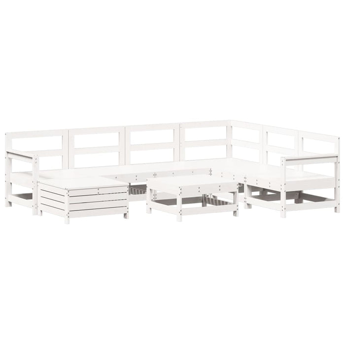 Set Divani da Giardino 8 pz in Legno Massello di Pino Bianco 3250581