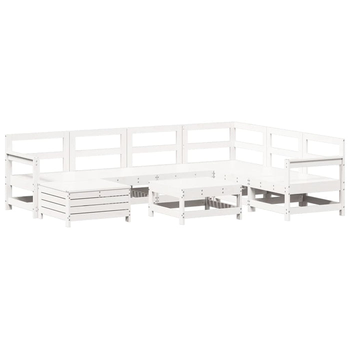 Set Divani da Giardino 8 pz in Legno Massello di Pino Bianco 3250589