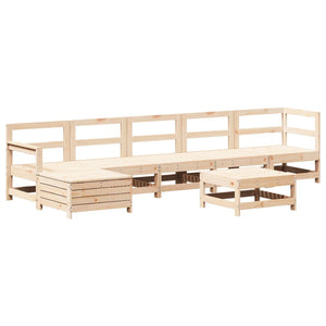 Set Salotto da Giardino 7 pz in Legno Massello di Pino