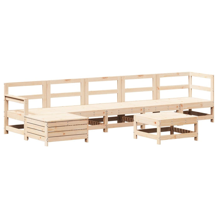 Set Salotto da Giardino 7 pz in Legno Massello di Pino