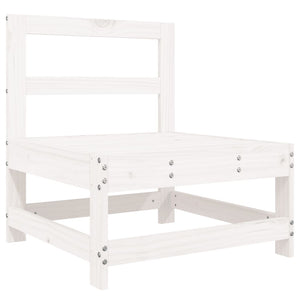 Set Divani da Giardino 10 pz in Legno Massello di Pino Bianco