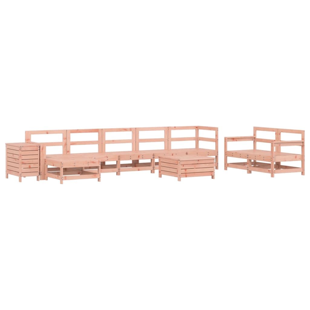 Set Divani da Giardino 10 pz in Legno Massello Abete Douglas