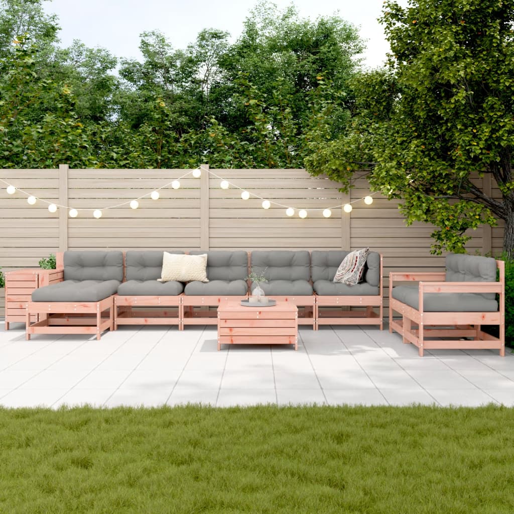 Set Divani da Giardino 10 pz in Legno Massello Abete Douglas