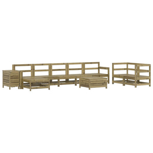 Set Divani da Giardino 10 pz in Legno Impregnato di Pino