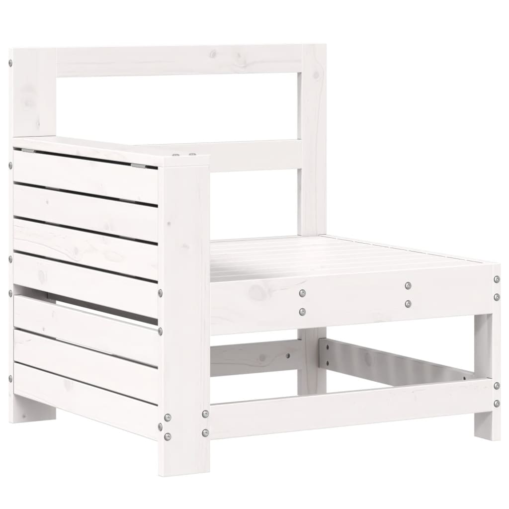 Set Divani da Giardino 10 pz Bianco in Legno Massello di Pino 3250665