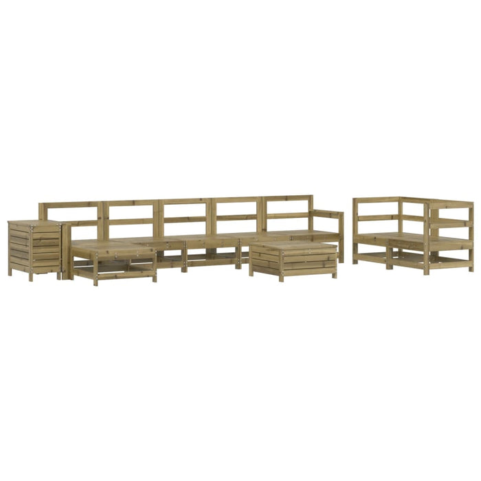Set Divani da Giardino 10 pz in Legno Impregnato di Pino 3250667