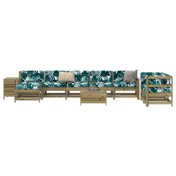 Set Divani da Giardino 10 pz in Legno Impregnato di Pino 3250667