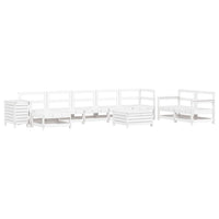Set Divani da Giardino 10 pz Bianco in Legno Massello di Pino 3250677