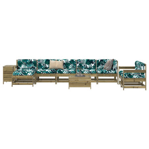 Set Divani da Giardino 10 pz in Legno Impregnato di Pino 3250679