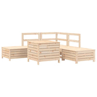 Set Divani da Giardino 6 pz in Legno Massello di Pino