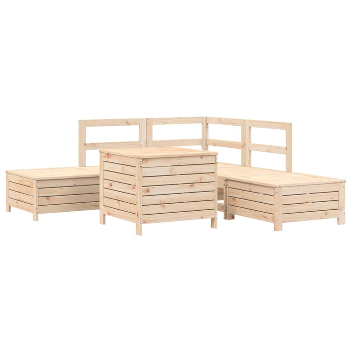 Set Divani da Giardino 6 pz in Legno Massello di Pino