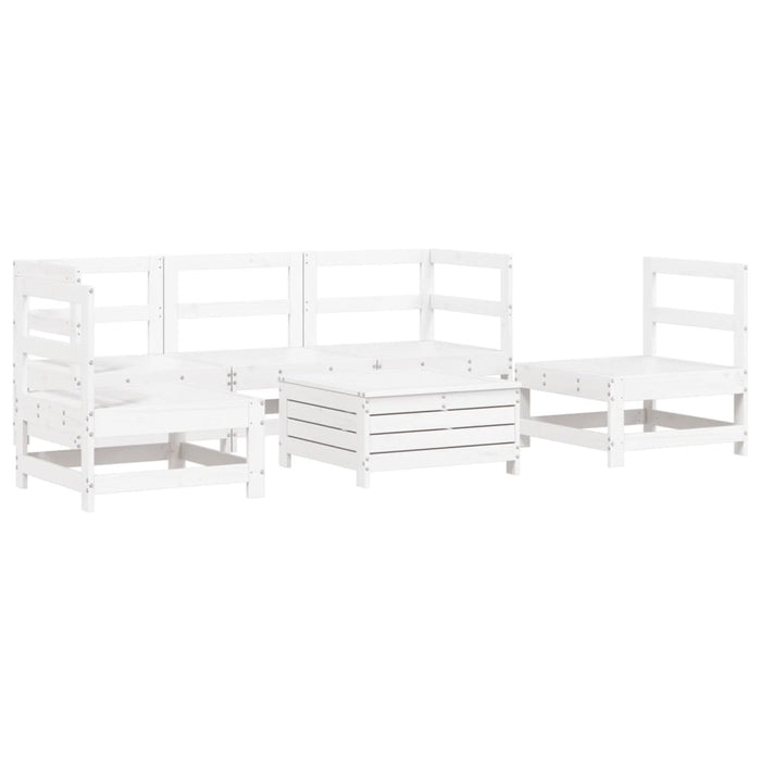 Set Divani da Giardino 6 pz Bianco in Legno Massello di Pino 3250713