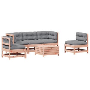 Set Divani Giardino 6 pz con Cuscini Legno Massello di Douglas