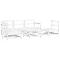 Set Divani da Giardino 6 pz Bianco in Legno Massello di Pino 3250737