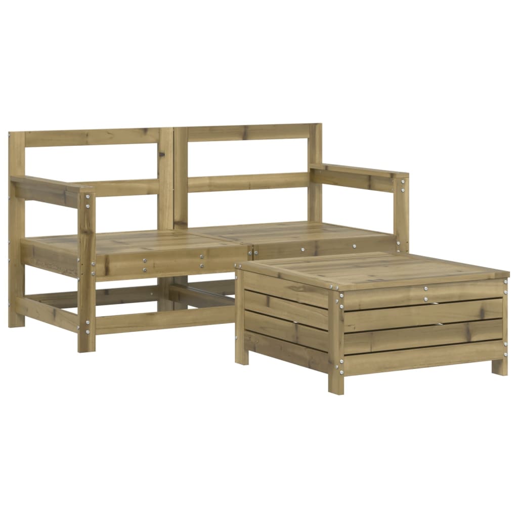 Set Divani da Giardino 3 pz in Legno Impregnato di Pino 3250763
