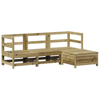 Set Divani da Giardino 4 pz in Legno Impregnato di Pino