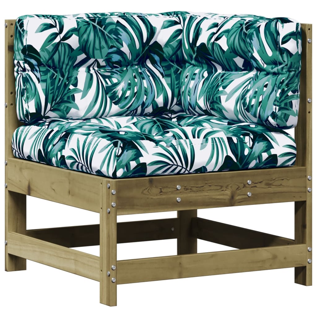 Set Divani da Giardino 4pz con Cuscini Legno Impregnato di Pino