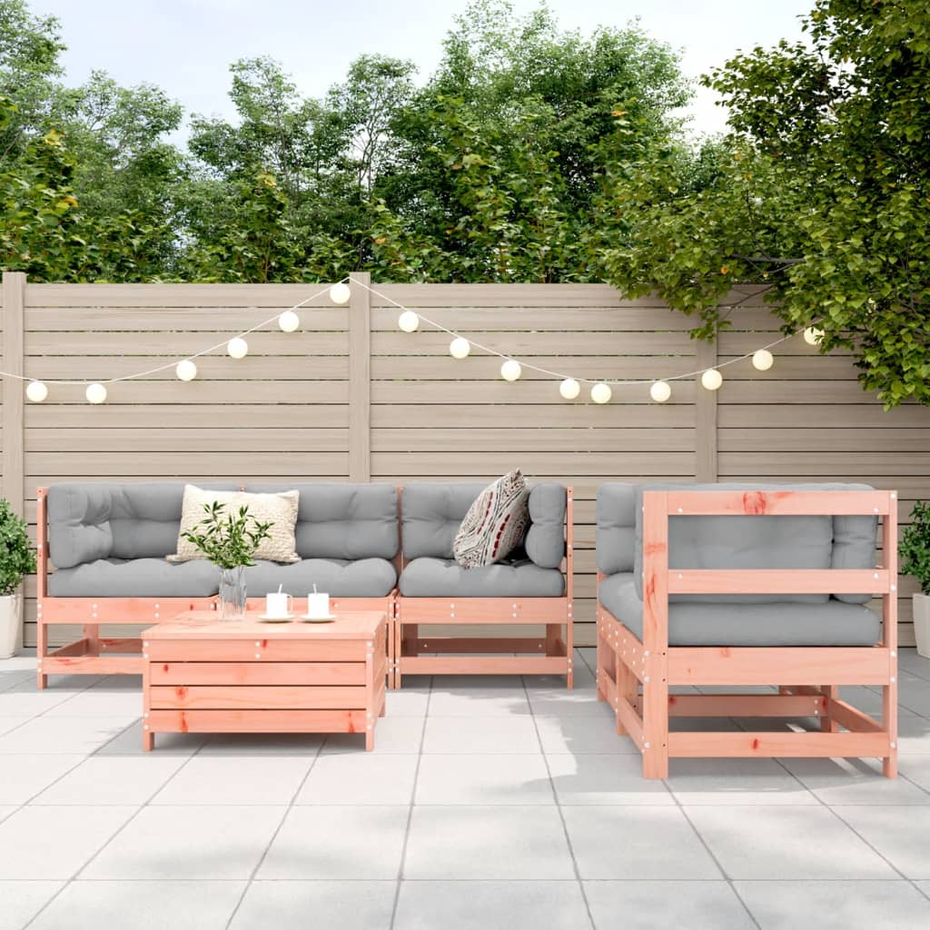 Set Divani da Giardino 6 pz in Legno Massello Abete Douglas