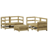 Set Divani da Giardino 5 pz in Legno Impregnato di Pino