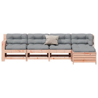 Set Divani Giardino 5 pz con Cuscini Legno Massello di Douglas