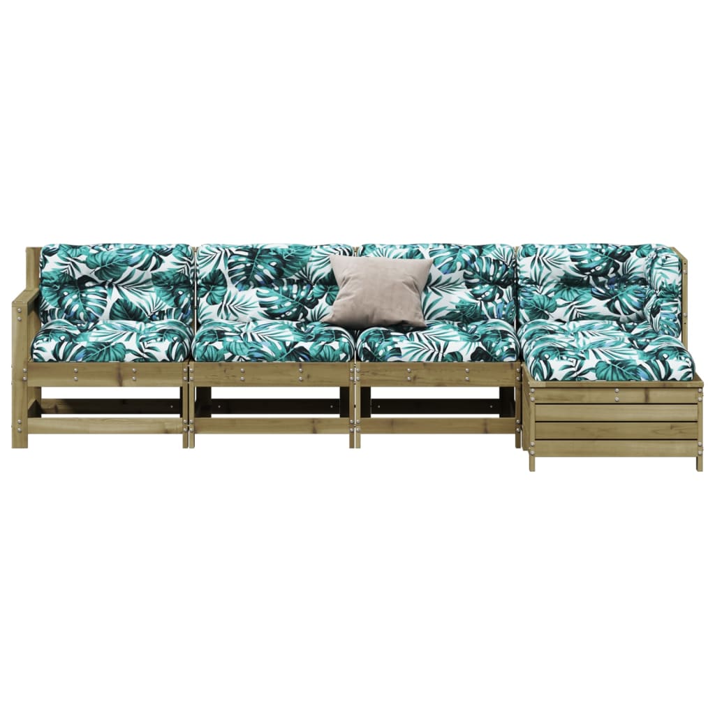 Set Divani da Giardino 5pz con Cuscini Legno Impregnato di Pino 3250851