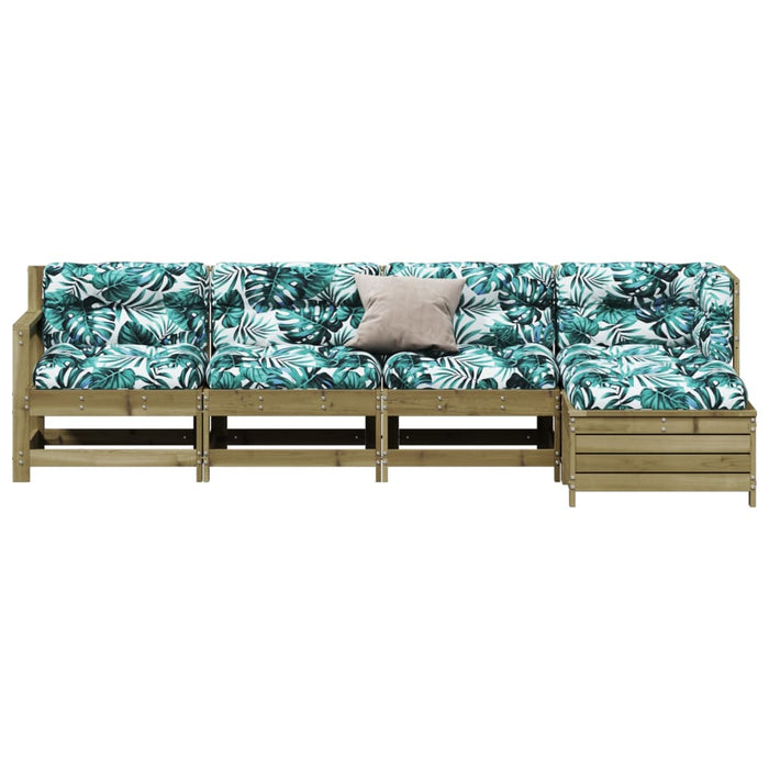Set Divani da Giardino 5pz con Cuscini Legno Impregnato di Pino 3250851