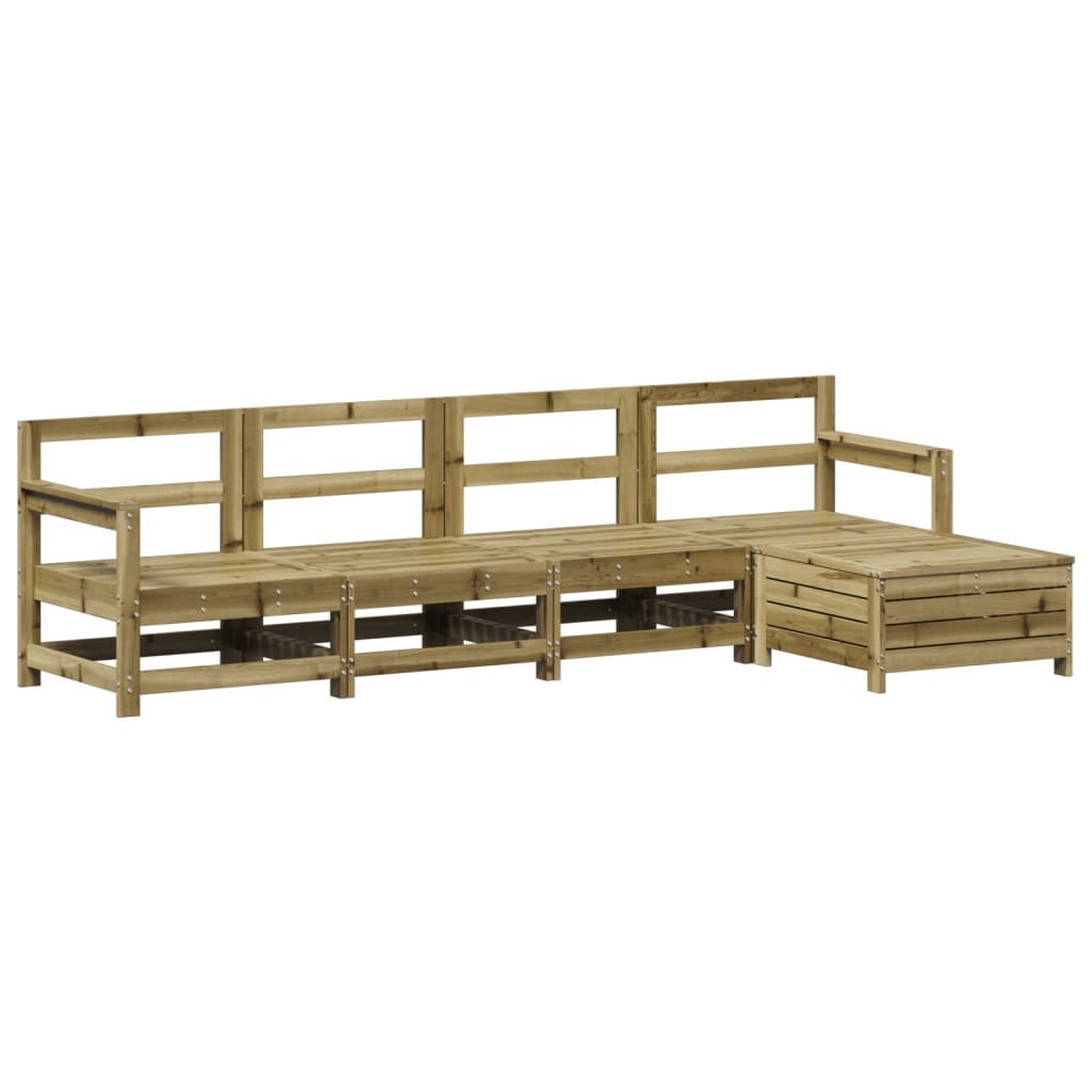 Set Divani da Giardino 5 pz in Legno Impregnato di Pino