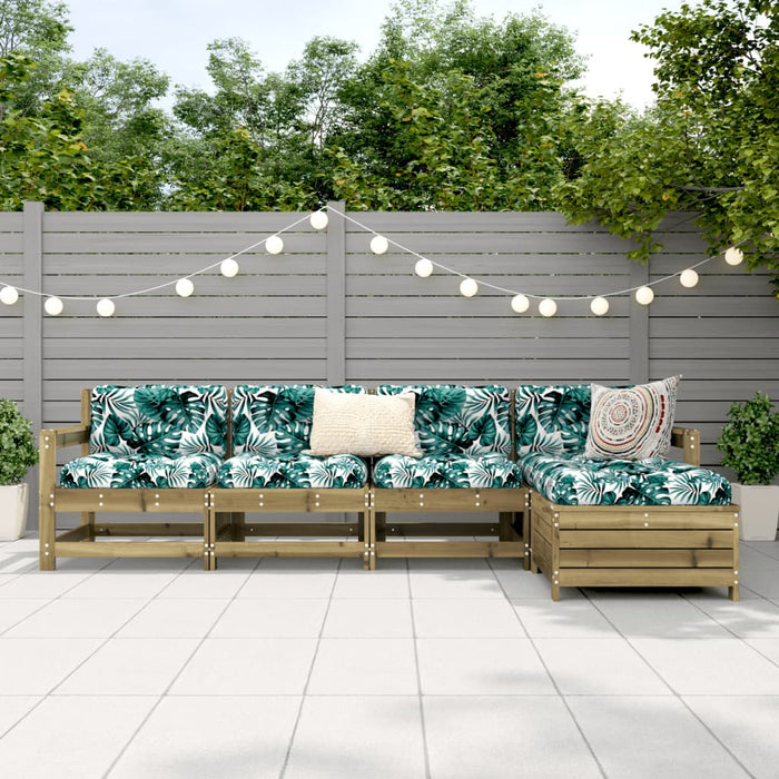 Set Divani da Giardino 5 pz in Legno Impregnato di Pino