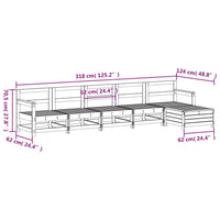 vidaXL Set Divani da Giardino 6 pz Bianco in Legno Massello di Pino