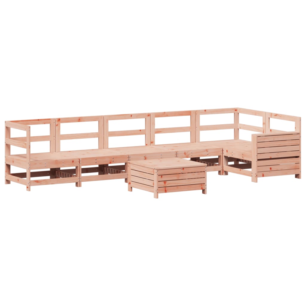 Set Divani da Giardino 7 pz in Legno Massello Abete Douglas